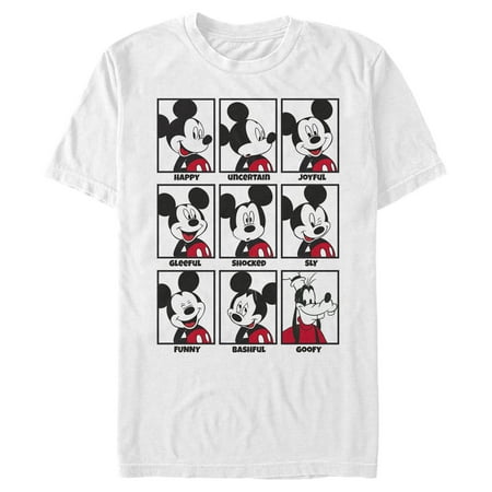 Men's Mickey & Friends Mickey Mouse All Emotions Grid Graphic Tee White 3X Large