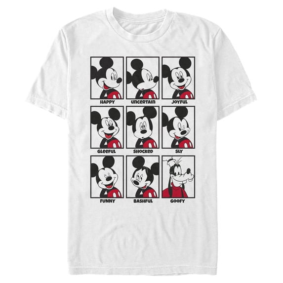 Men's Mickey & Friends Mickey Mouse All Emotions Grid Graphic Tee White Large