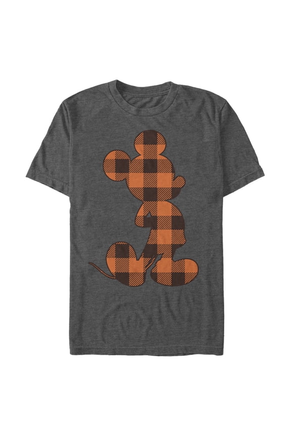 Men's Mickey & Friends Mickey Mouse Argyle Pattern Graphic Tee Charcoal Heather Medium