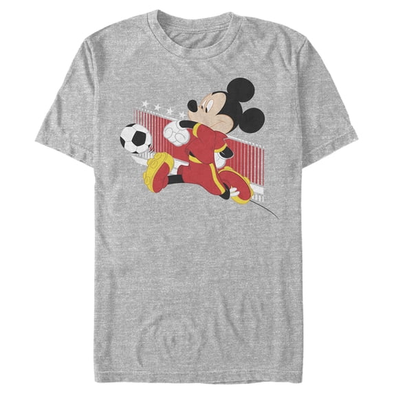 Men's Mickey & Friends Mickey Mouse Belgium Soccer Team Graphic Tee Athletic Heather X Large