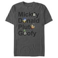 thumbnail image 1 of Men's Mickey & Friends Mickey Mouse Best Friend Names Graphic Tee Charcoal Heather Small, 1 of 4
