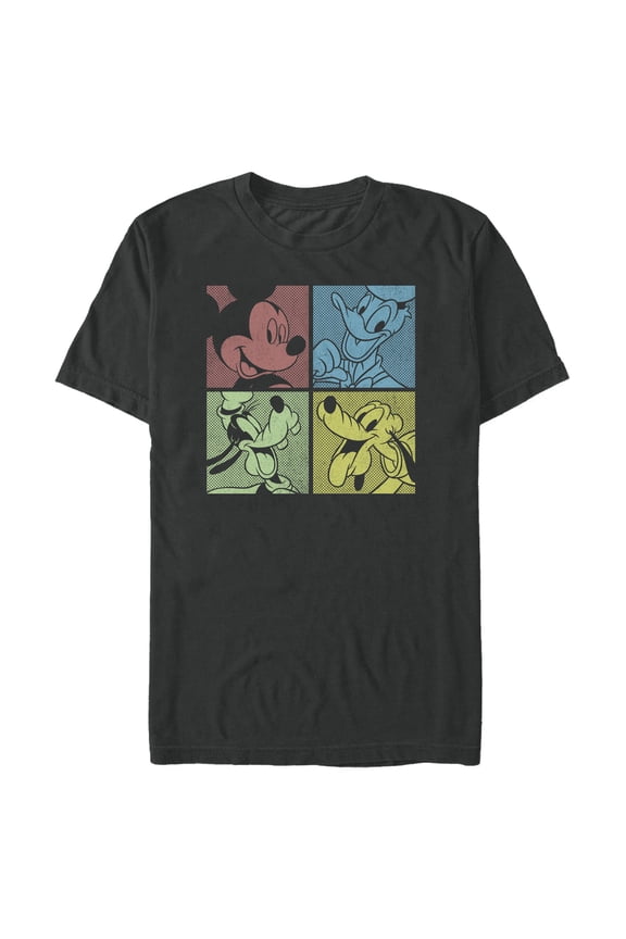 Men's Mickey & Friends Mickey Mouse Best Friend Square Graphic Tee Black Large