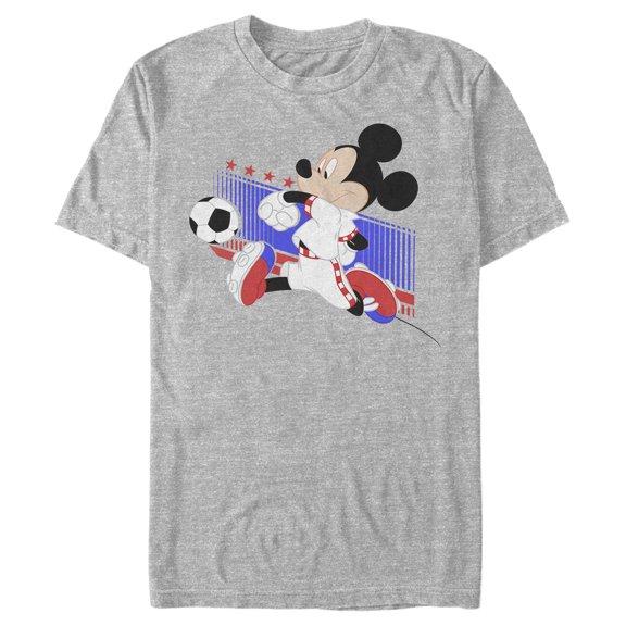 Men's Mickey & Friends Mickey Mouse Croatia Soccer Team Graphic Tee Athletic Heather 3X Large