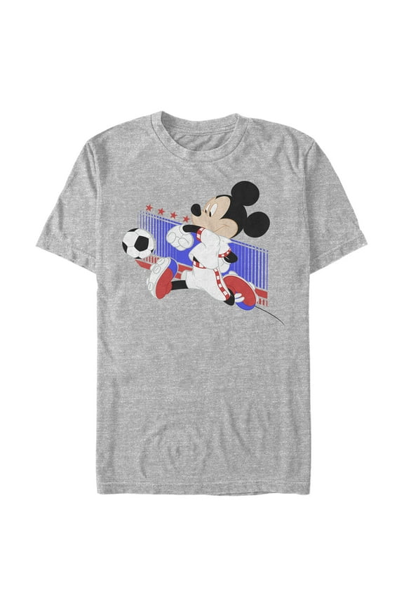 Men's Mickey & Friends Mickey Mouse Croatia Soccer Team Graphic Tee Athletic Heather 3X Large