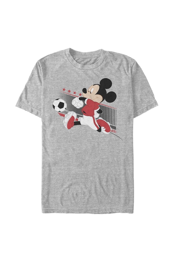 Men's Mickey & Friends Mickey Mouse Denmark Soccer Team Graphic Tee Athletic Heather Large