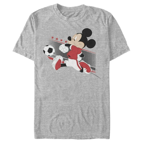 Men's Mickey & Friends Mickey Mouse Denmark Soccer Team Graphic Tee Athletic Heather Large