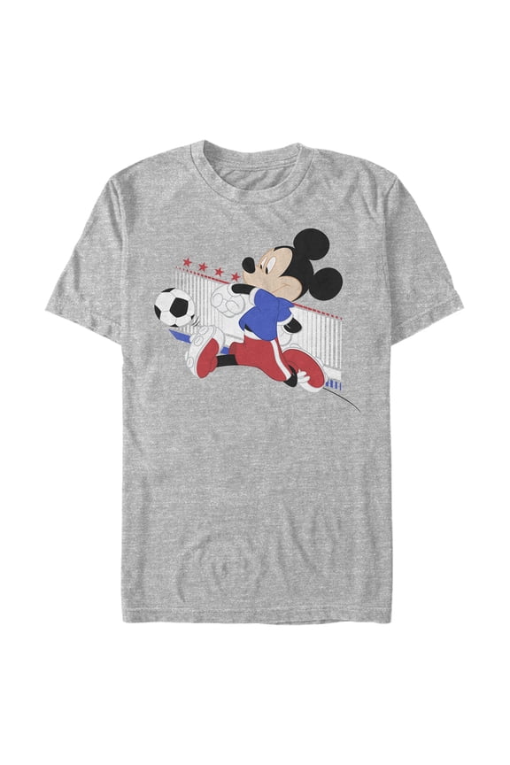 Men's Mickey & Friends Mickey Mouse France Soccer Team  Graphic Tee Athletic Heather X Large