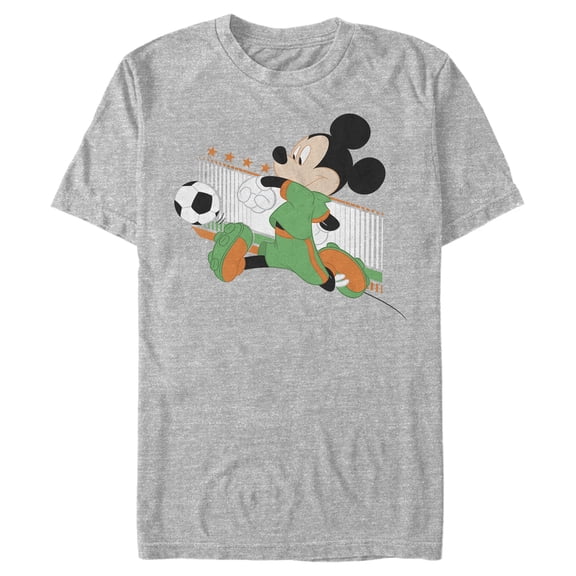 Men's Mickey & Friends Mickey Mouse Ireland Soccer Team Graphic Tee Athletic Heather 3X Large