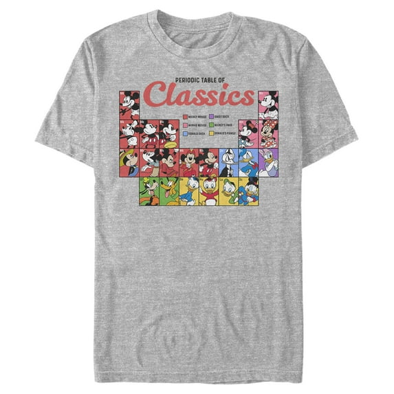 Men's Mickey & Friends Mickey Mouse Periodic Table of Friends Graphic Tee Athletic Heather Large