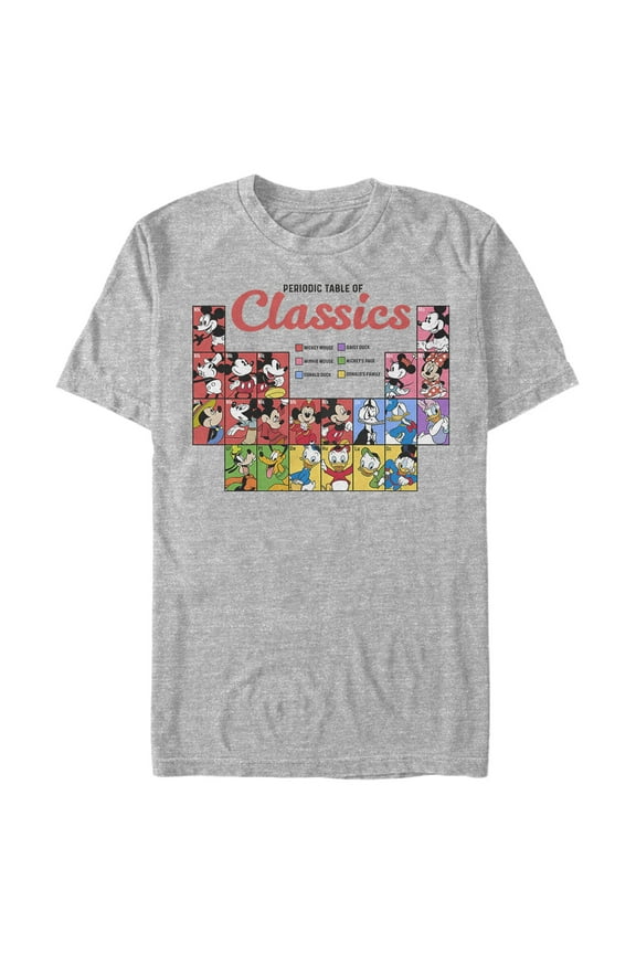 Men's Mickey & Friends Mickey Mouse Periodic Table of Friends Graphic Tee Athletic Heather Medium
