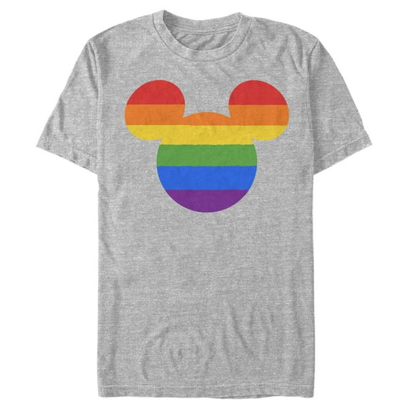 Men's Mickey & Friends Mickey Mouse Rainbow Ears Graphic Tee Athletic Heather 3X Large