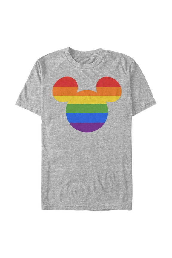 Men's Mickey & Friends Mickey Mouse Rainbow Ears Graphic Tee Athletic Heather Large