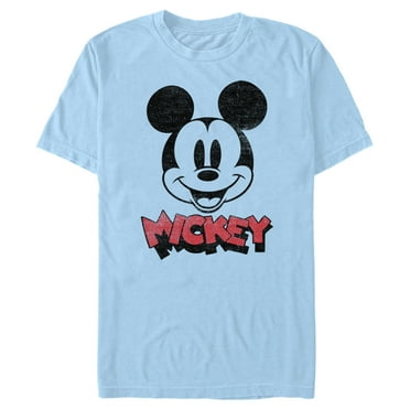 Men's Mickey & Friends Mickey Mouse Retro Headshot  Graphic Tee Light Blue Large