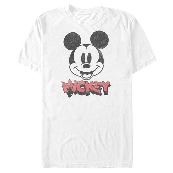 Men's Mickey & Friends Mickey Mouse Retro Headshot  Graphic Tee White 2X Large