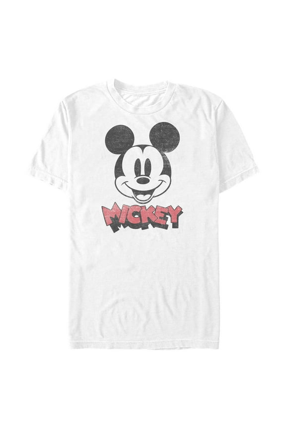 Men's Mickey & Friends Mickey Mouse Retro Headshot  Graphic Tee White X Large