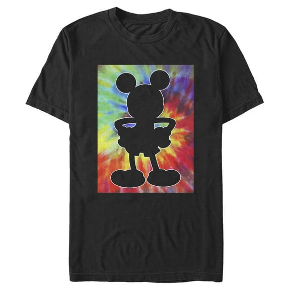 Men's Mickey & Friends Mickey Mouse Retro Tie-Dye Silhouette  Graphic Tee Black Medium