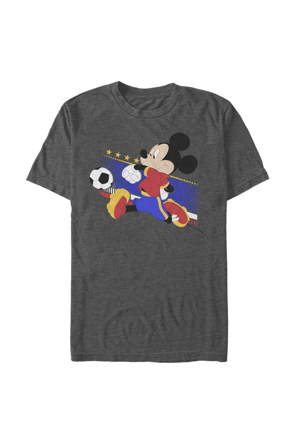 Men's Mickey & Friends Mickey Mouse Spain Soccer Team Graphic Tee Charcoal Heather 3X Large