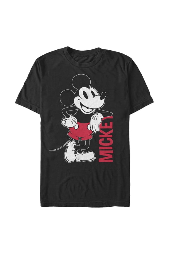 Men's Mickey & Friends Mickey Mouse Vintage Lean Graphic Tee Black 3X Large