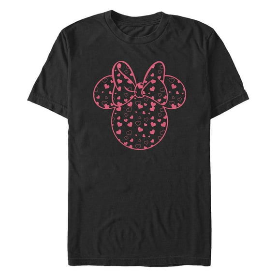 Men's Mickey & Friends Mickey and Friends Minnie Heart Silhouette Graphic Tee Black Small