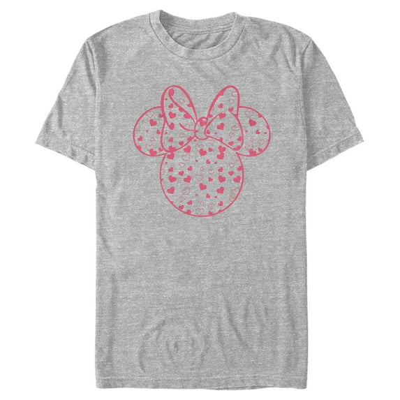 Men's Mickey & Friends Minnie Heart Silhouette Graphic Tee Athletic Heather X Large
