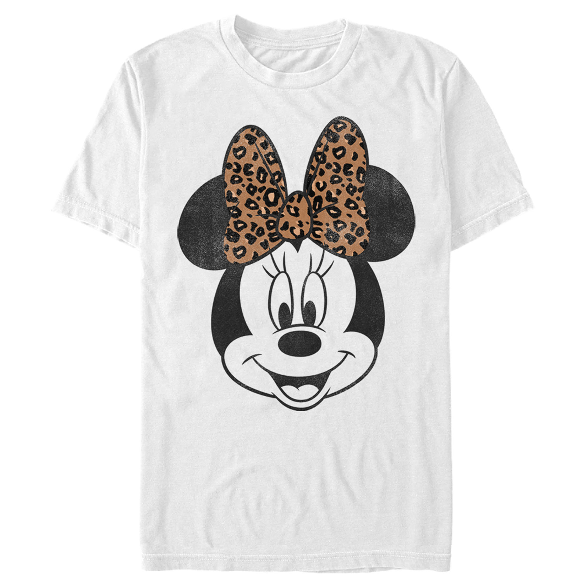 Men's Mickey & Friends Minnie Mouse Cheetah Print Bow  Graphic Tee White Medium - image 1 of 4
