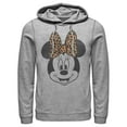 thumbnail image 1 of Men's Mickey & Friends Minnie Mouse Cheetah Print Bow Pull Over Hoodie Athletic Heather Medium, 1 of 4