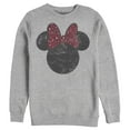 thumbnail image 1 of Men's Mickey & Friends Minnie Mouse Distressed Leopard Bow Sweatshirt Athletic Heather Medium, 1 of 4