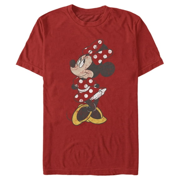 Men's Mickey & Friends Minnie Mouse Portrait Distressed Graphic Tee Red 2X Large