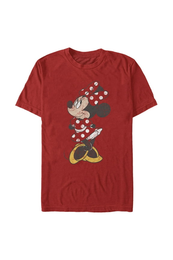 Men's Mickey & Friends Minnie Mouse Portrait Distressed Graphic Tee Red Large