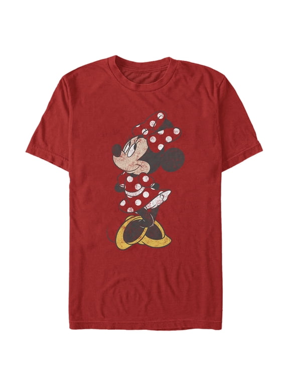 Men's Mickey & Friends Minnie Mouse Portrait Distressed Graphic Tee Red X Large