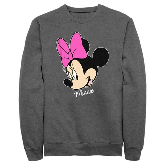 Men's Mickey & Friends Minnie Mouse Portrait  Sweatshirt Charcoal Heather 2X Large