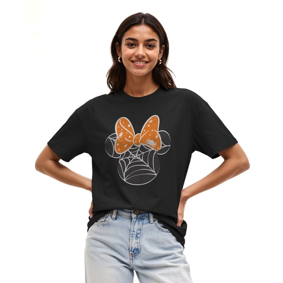 Men's Mickey & Friends Minnie Web Silhouette Graphic Tee Black Large