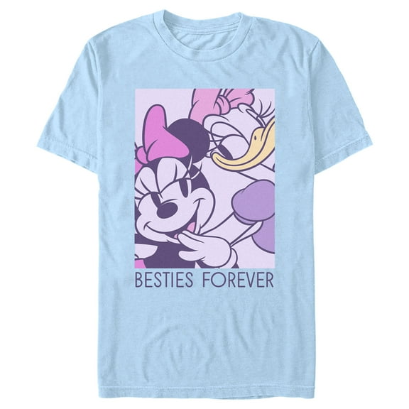 Men's Mickey & Friends Minnie and Daisy Besties Forever  Graphic Tee Light Blue Large