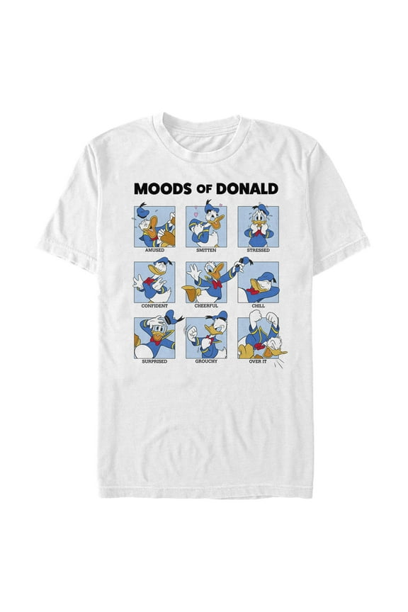 Men's Mickey & Friends Moods of Donald Duck Graphic Tee White X Large