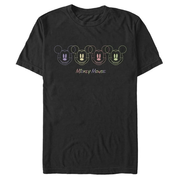 Men's Mickey & Friends Neon Outline Graphic Tee Black Small