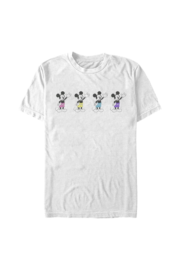 Men's Mickey & Friends Neon Wave Graphic Tee White 3X Large