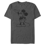 Mens Mickey & Friends Old School Pose Graphic Tee Charcoal Heather Large
