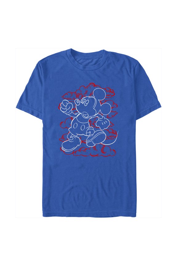 Men's Mickey & Friends Outlined Character Graphic Tee Royal Blue 3X Large