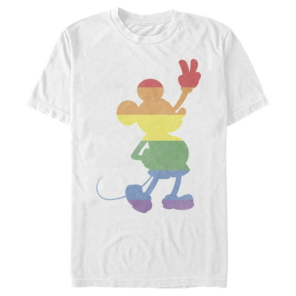 Men's Mickey & Friends Peaceful Pride  Graphic Tee White 2X Large