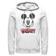thumbnail image 1 of Men's Mickey & Friends Mickey Mouse Retro Headshot Pull Over Hoodie White X Large, 1 of 4