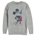 thumbnail image 1 of Men's Mickey & Friends Plaid Mickey Mouse Retro  Sweatshirt Athletic Heather Medium, 1 of 4