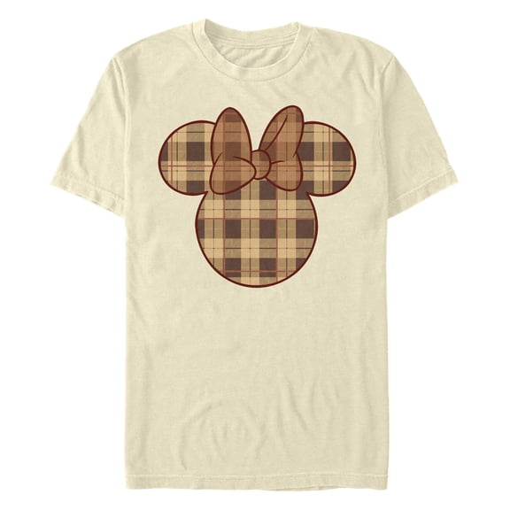 Men's Mickey & Friends Plaid Minnie Mouse Logo  Graphic T-Shirt