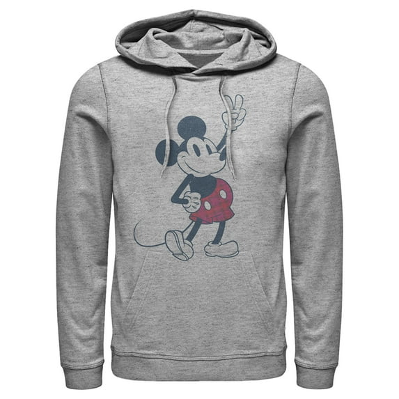 Men's Mickey & Friends Plaid Pants Retro Pull Over Hoodie Athletic Heather Medium