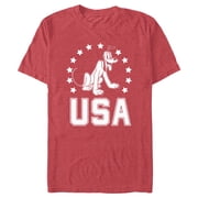 Mens Mickey & Friends Pluto USA Star Circle Graphic T-Shirt