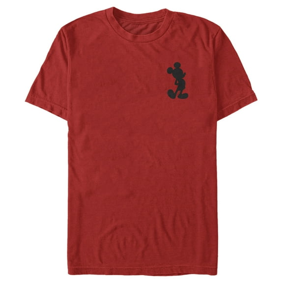 Men's Mickey & Friends Pocket Silhouette  Graphic Tee Red Large