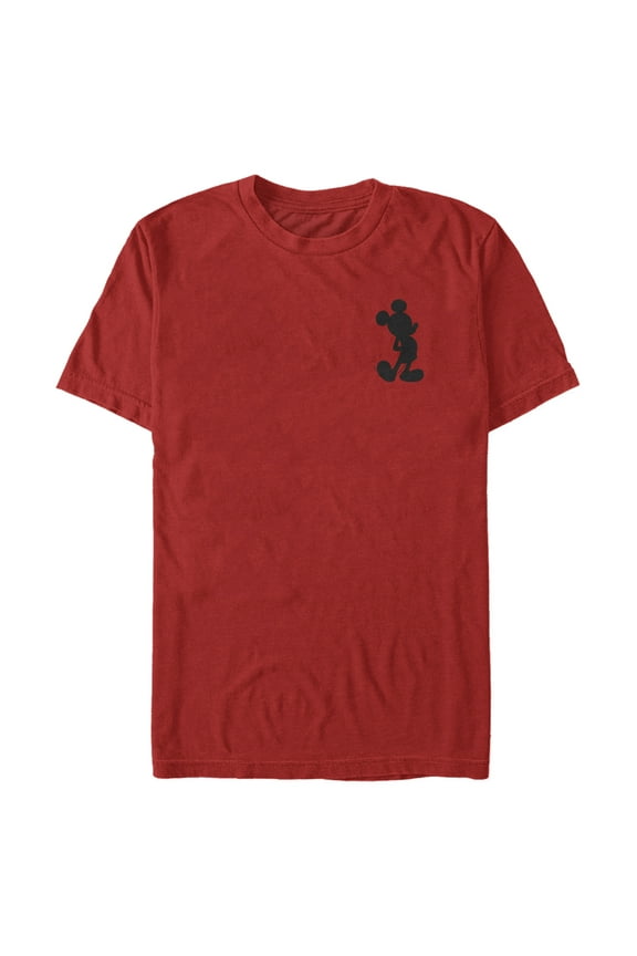 Men's Mickey & Friends Pocket Silhouette Graphic Tee Red Large