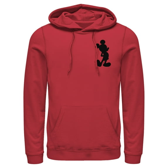 Men's Mickey & Friends Pocket Silhouette Pull Over Hoodie Red 2X Large