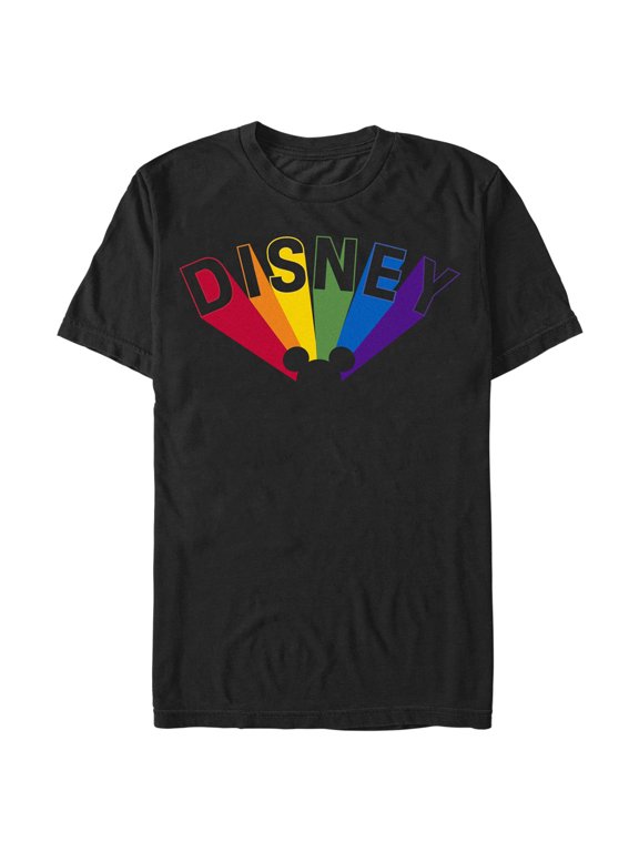 Men's Mickey & Friends Rainbow Ears Logo Graphic Tee Black Large