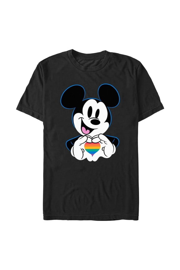 Men's Mickey & Friends Rainbow Heart Graphic T-Shirt