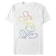 thumbnail image 1 of Men's Mickey & Friends Rainbow Mickey Mouse Outline  Graphic Tee White Small, 1 of 5